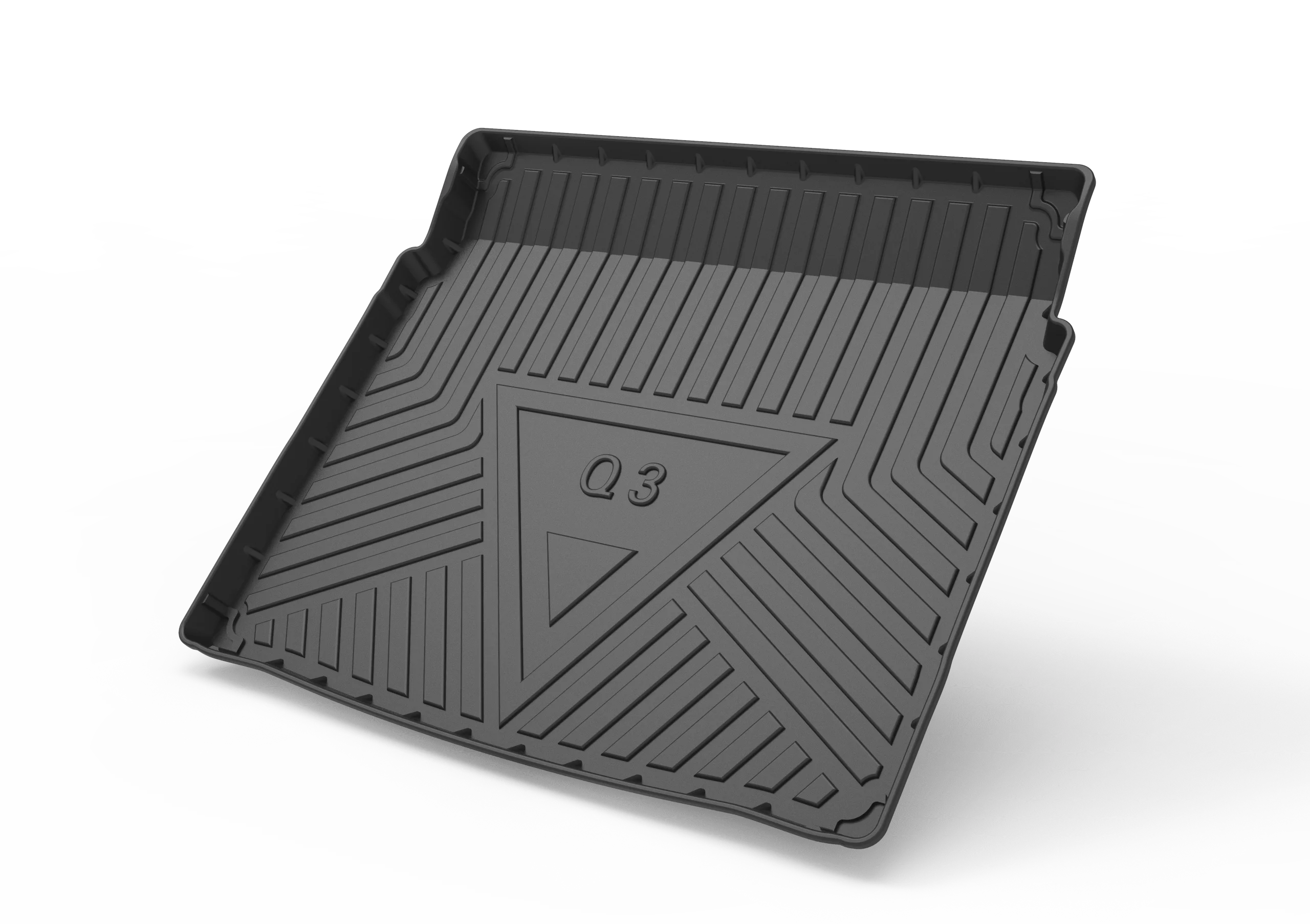 M MOTOS Tapis de coffre en PE pour Audi Q3 II depuis 2019 Rendez votre voyage plus confortable grâce à ce tapis de voiture durable - Tapis de coffre de voiture tout