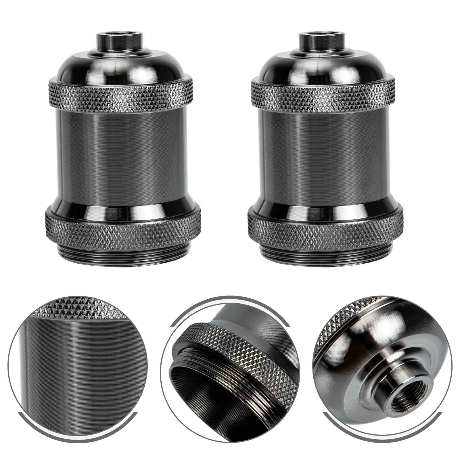 2 Pcs E27 Lamp Holder Remover Brush Oil Rechargeable Light Bulb Steamer Detangle Retro Base Socket Double