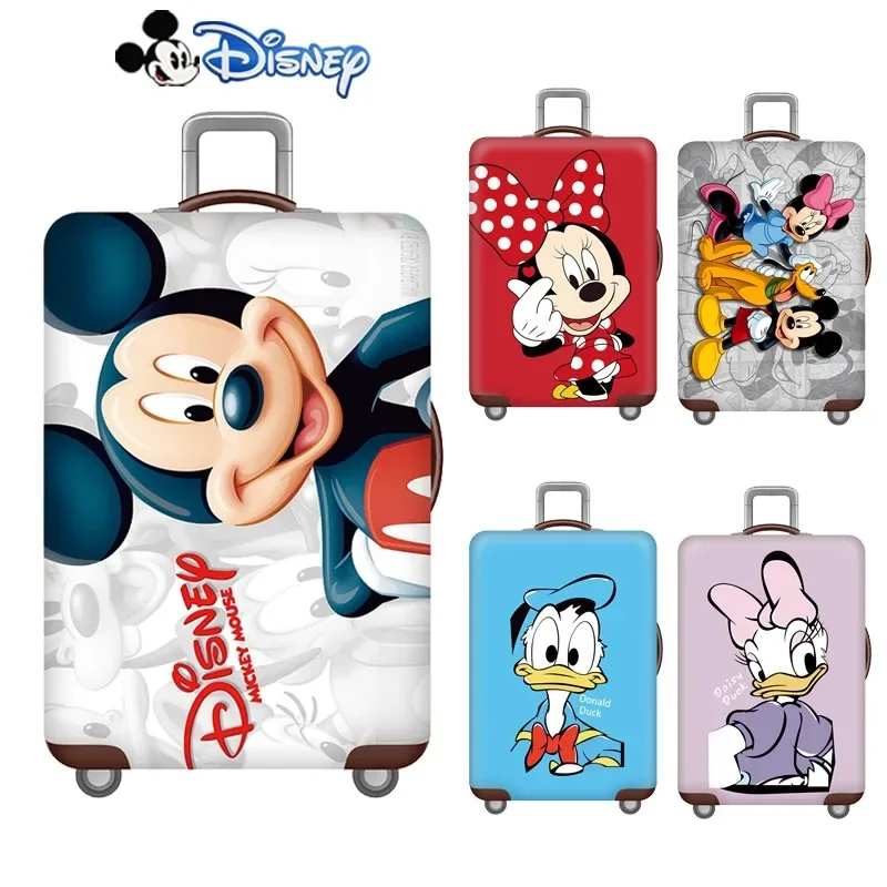 Disney Mickey Minnie Mouse ochraniacz na walizka 18/20/24/28/30 Cal pogrubiona kaczor Donald Anime spersonalizowana osłona ochronna