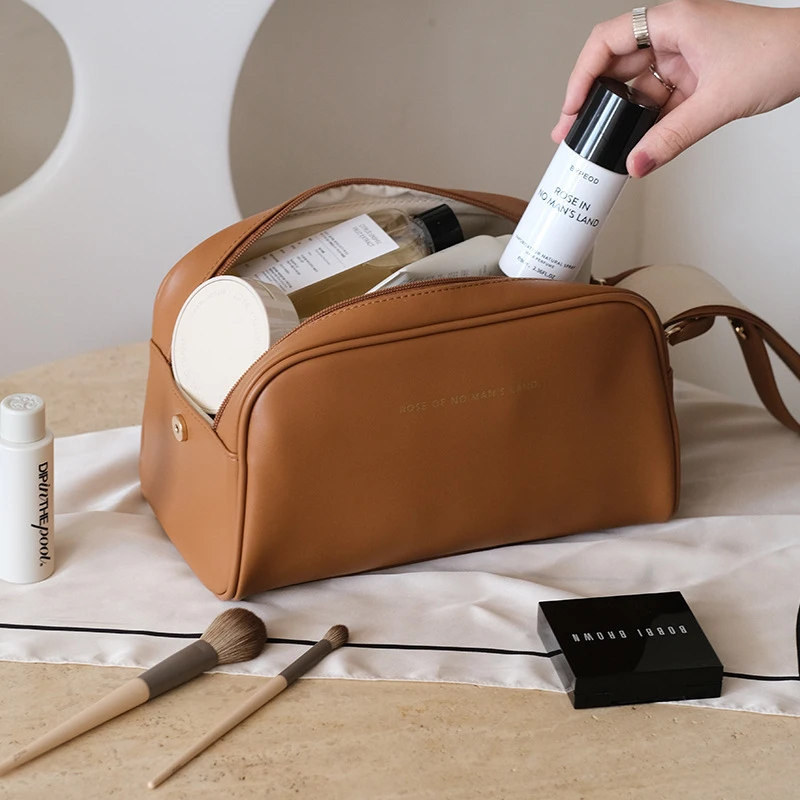 Fahsion borsa per cosmetici da donna borsa per cosmetici portatile con doppia cerniera borse per il trucco di lusso borsa da toilette da viaggio di