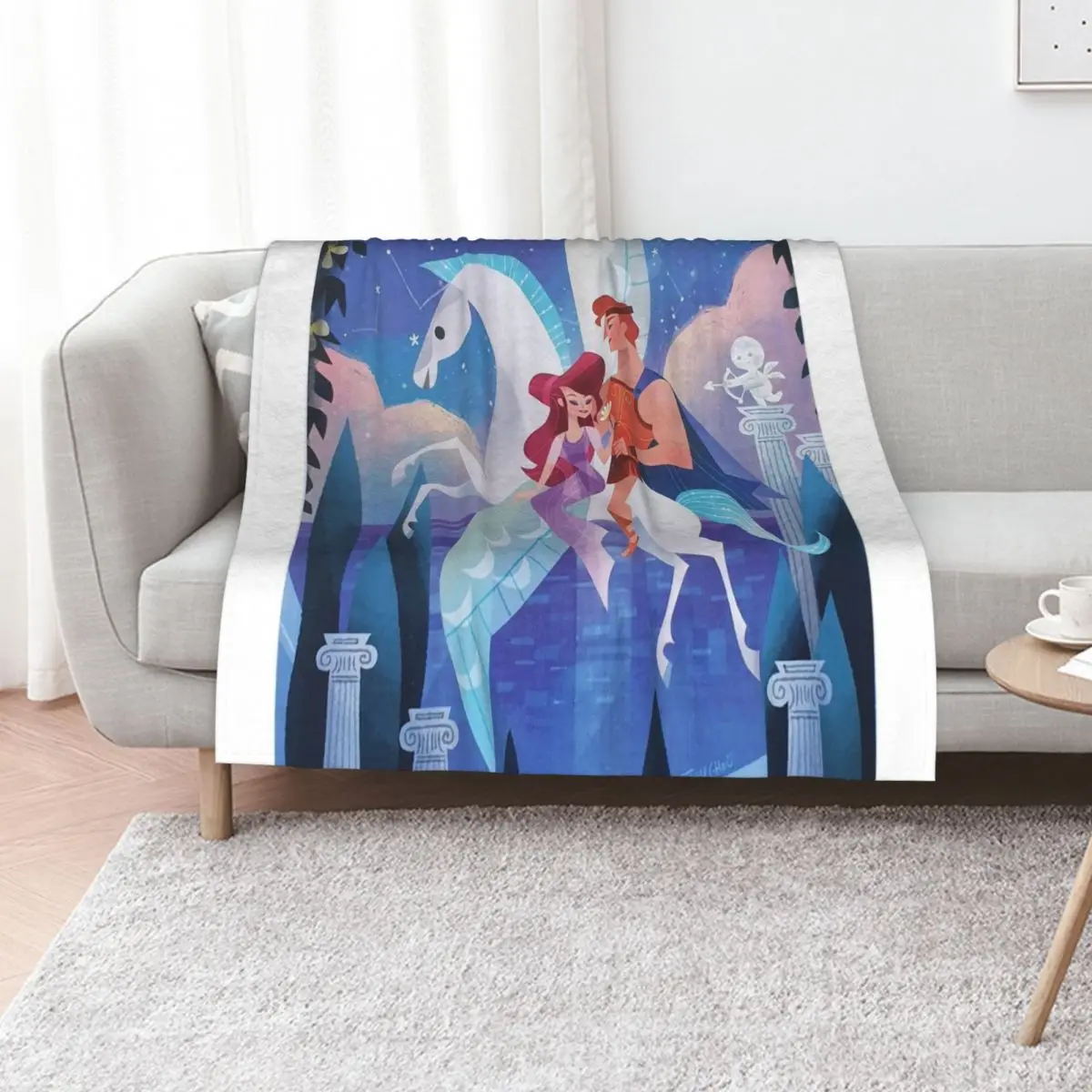 

Hercules, Meg & Pegasus Throw Blanket for winter sofa bed Soft Plaid Baby Blankets