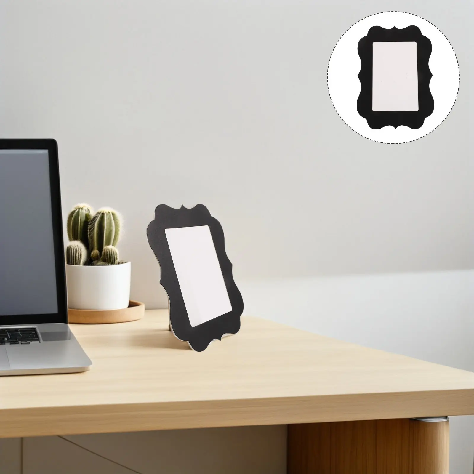 5Pcs Standing Paper Picture Frames Scalloped Edge Desk Cardboard Photo Frame Easel Classroom Graduation Birthday Display Holder