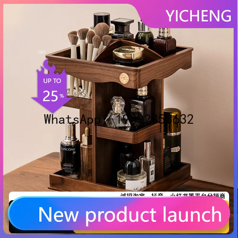 

Xl rotating cosmetic organizer - large capacity desktop storage for skincare, perfumes, and makeup
