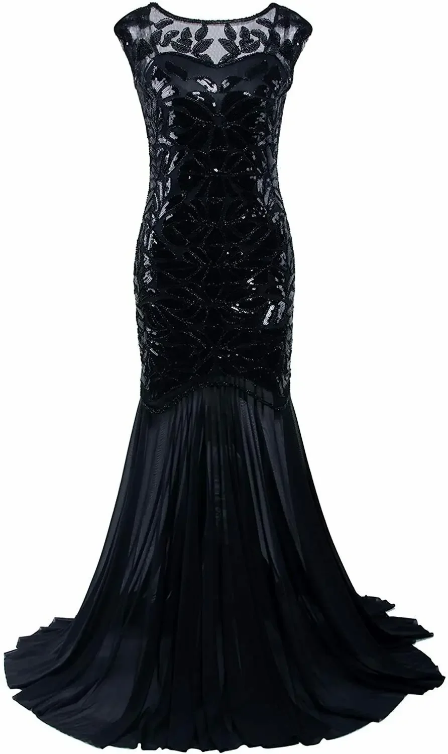 20 1920s Long Prom Dresses Sequins Beaded Art Deco Evening Party V Neck Back women sexy dress  vestido sexy