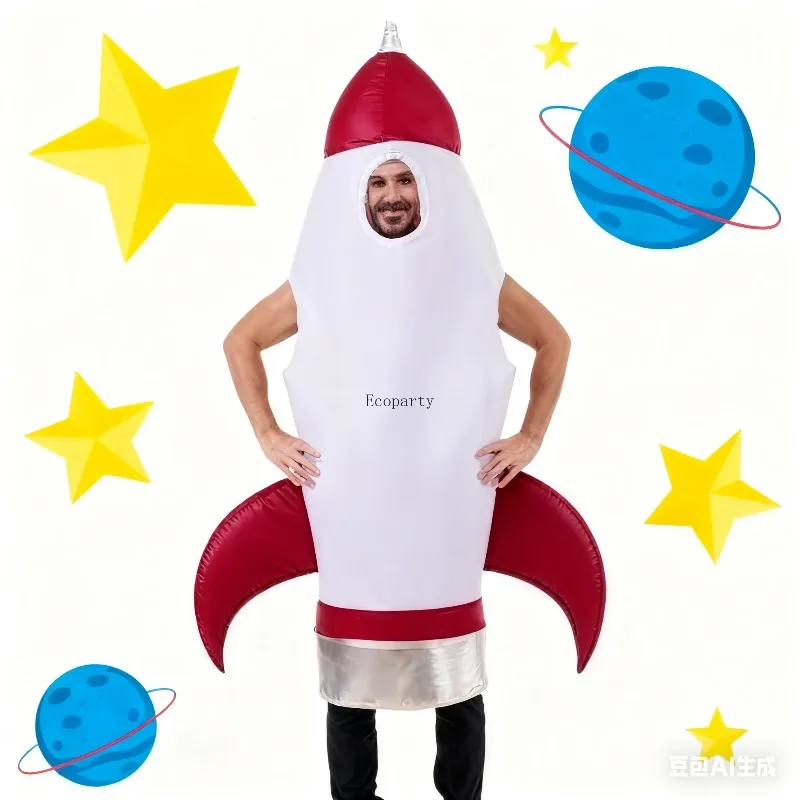 

NE Halloween Party Rocket Jumpsuit Bar Fun Cosplay Adult Space Suit Stage Perform Integrated Skirt Birthday Party Funny Clothing