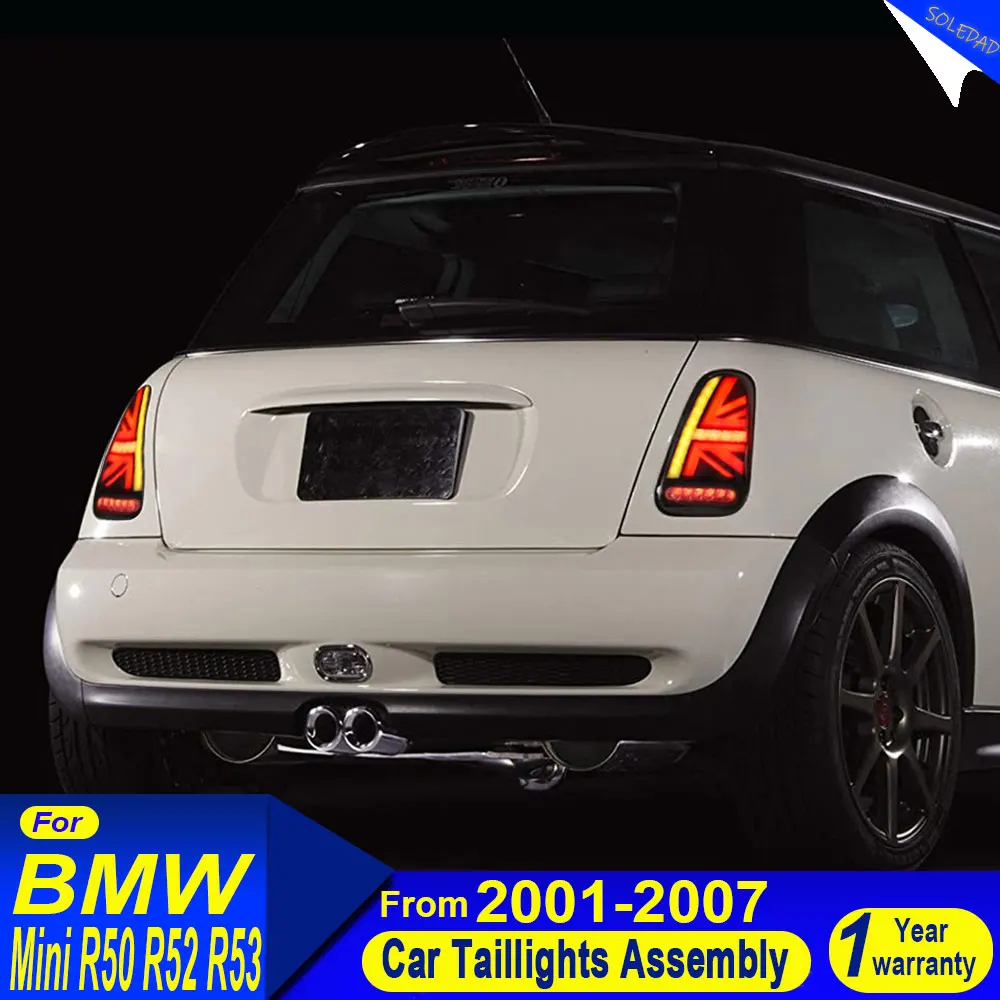 Car Taillights For BMW MINI Coopers R50 R52 R53 2001-2007 Rear LED DRL Moving Turn Signal Brake Red/Smoke Tail Lamps Lights