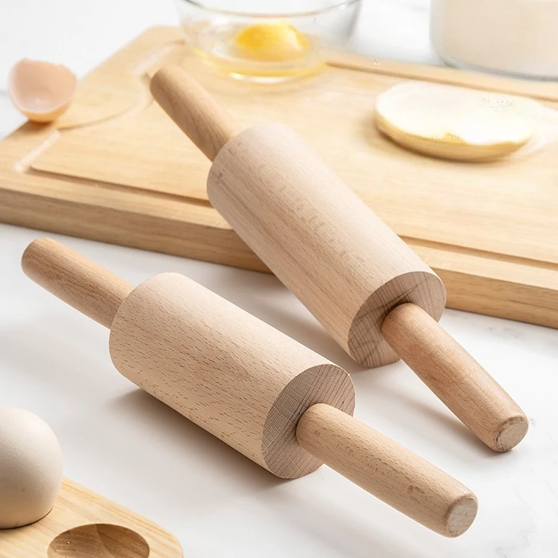 Beech Wood Rolling Pin Kitchen Supplies New Hammer Roller Through Core Rolling Pin Solid Wood Household Extra Large Baking Tool