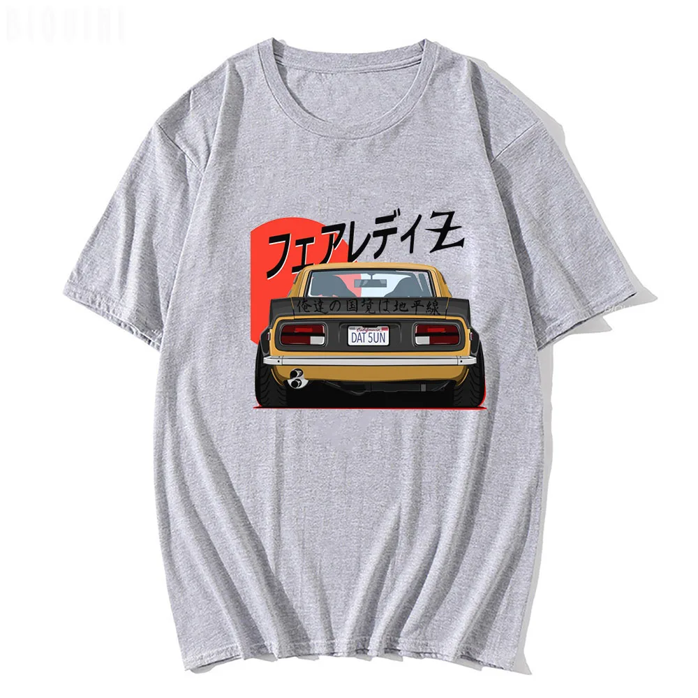 JDM T Shirts Art Print Japanese Style Retro Car 90s 100% Cotton Summer EU Size Tops Casual Harajuku Short Sleeve Loose