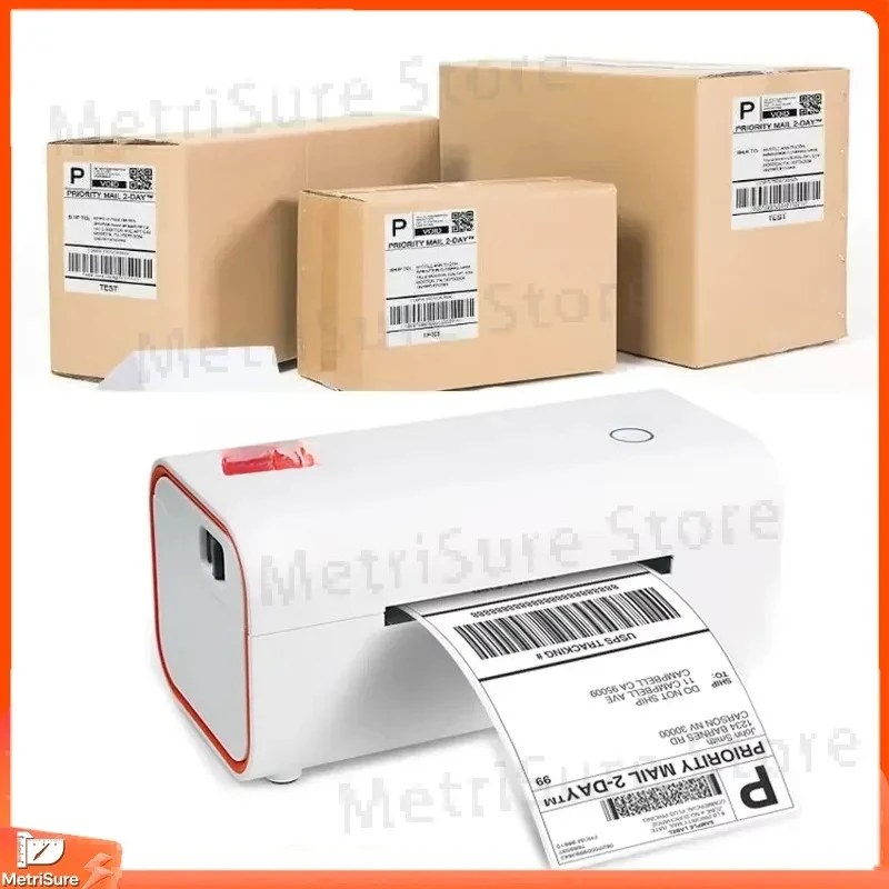 4x6 Inch Mini Bluetooth Wireless Label Printer USB Interface for Logistics Transportation Barcode Printing with Cooling