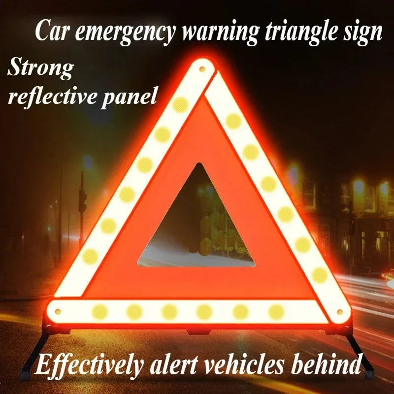 

1PCS Car Emergency Breakdown Warning Triangle Red Reflective Road Safety Hazard Car Tripod Portable Foldable Stop Sign Reflector
