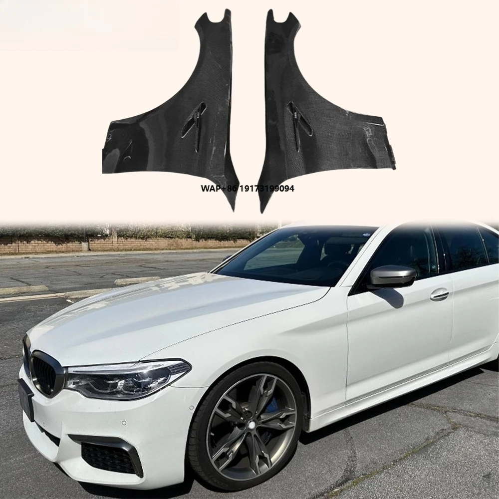 

Для BMW 5 серии G30 18-24: Пара карбоновых боковых вентиляционных накладок на передний бампер (тип M)