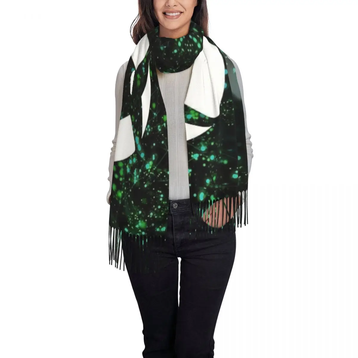 Stylish Classic Xbox Logo Tassel Scarf Women Winter Fall Warm Shawl Wrap Ladies Game Gamer Gifts Scarves