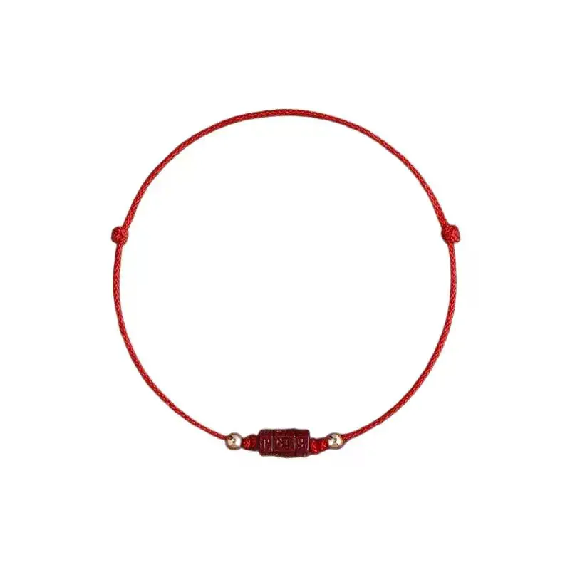 سوار سلسلة حمراء مصنوعة يدويًا مع خرز الزنجفر أساور محظوظة قابلة للتعديل للزوجين والأصدقاء مجوهرات هدايا مباركة للعام الجديد #5