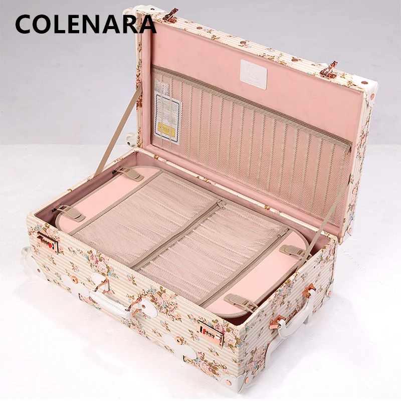COLENARA High-quality Suitcase PU Boarding Box Large-capacity Trolley Case Women's 20