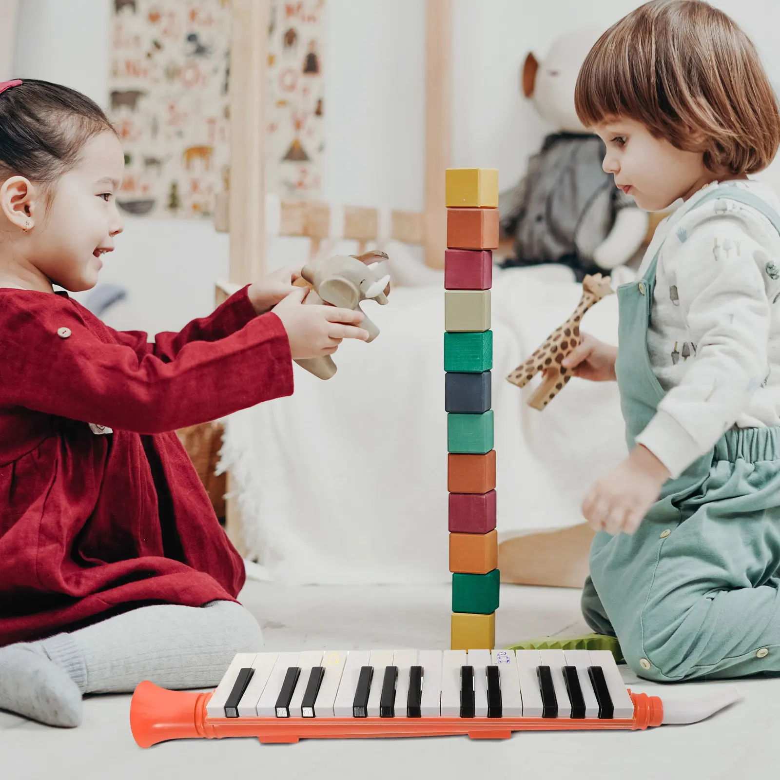 Instrumento Musical Educativo de 27 Teclas, Piano, Trompeta, Instrumento de Viento, para Prácticas en Casa, Escuela o al Aire Libre, Desarrolla la Coordinación