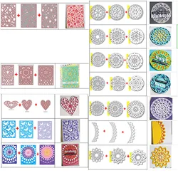 Mandala Dazzle Hearts Arch Grace Plate Layers Set Stackable Cutting Dies for DIY Scrapbooking Embossing Cards Crafts 2020 New