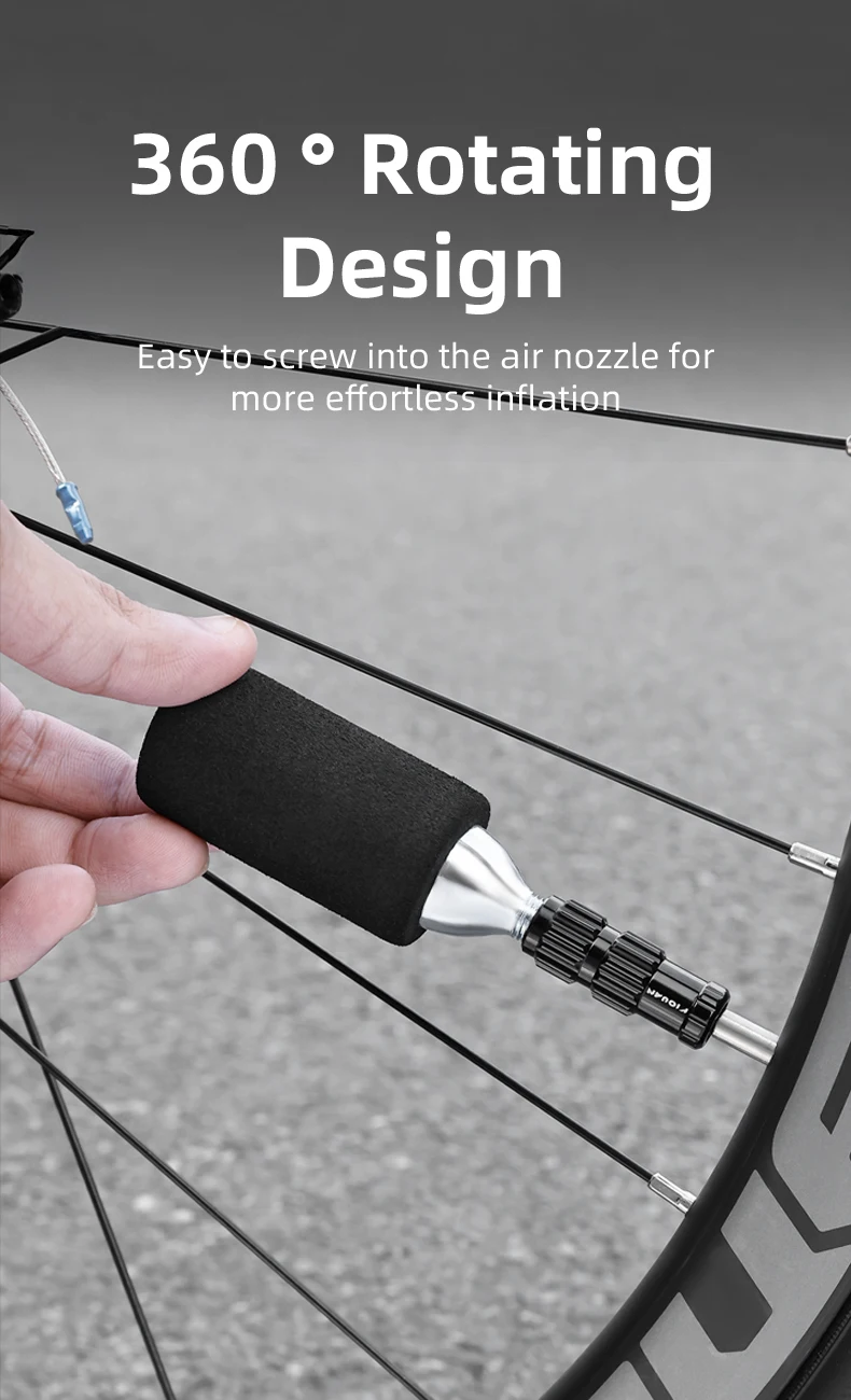 Aluminiumlegierung CO2 Fahrradreifenpumpe Mini Fahrradreifenpumpe Werkzeug CO2-Pumpenkopf für Fahrradzubehör – Detail 7