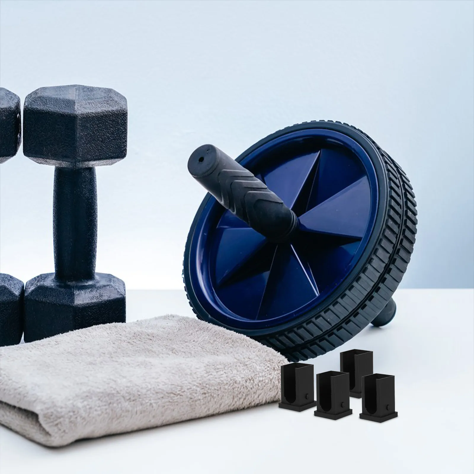 4Pcs Square Tube Hollow Insert Adjustable Plastic End Cap Gym Equipment Pipe Tube End Cap Fitness Gear Spare Parts Black