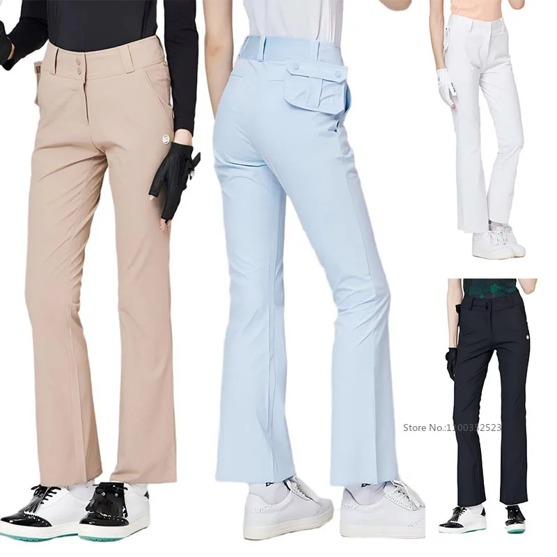 BG Golf Women Horn Pants Summer Sunscreen High Waist Sports Pants Ladies Quick-dry Flared Slim Trousers Golf Apparel with Bag