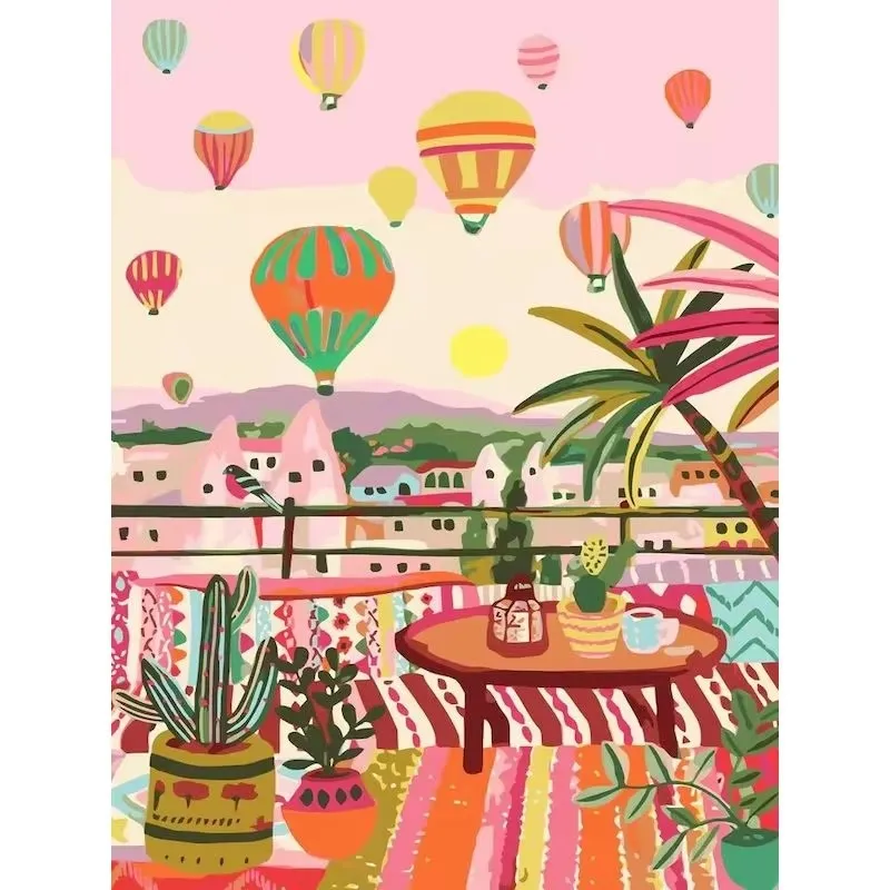 GATYZTORY-pintura por números de paisaje urbano, imágenes de pintura acrílica por números, dibujo para colorear para adultos, regalos originales, suministro de arte