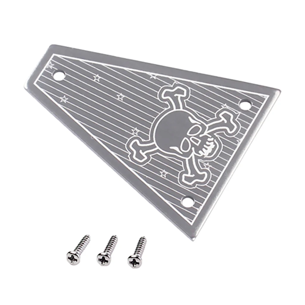 Aluminum Alloy Skull Guitar Truss Rod Cover with Screws for Electric Guitar Parts and DIY Guitar Kit