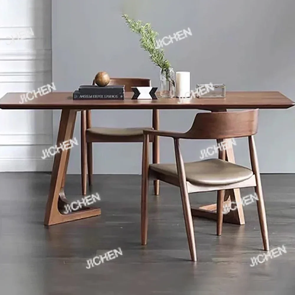 

TTJQ HS Restaurant Wooden Dining Table Set Modern 4 Chairs Design Dining Table Newclassic 6 People A Manger Living Room Furnitur