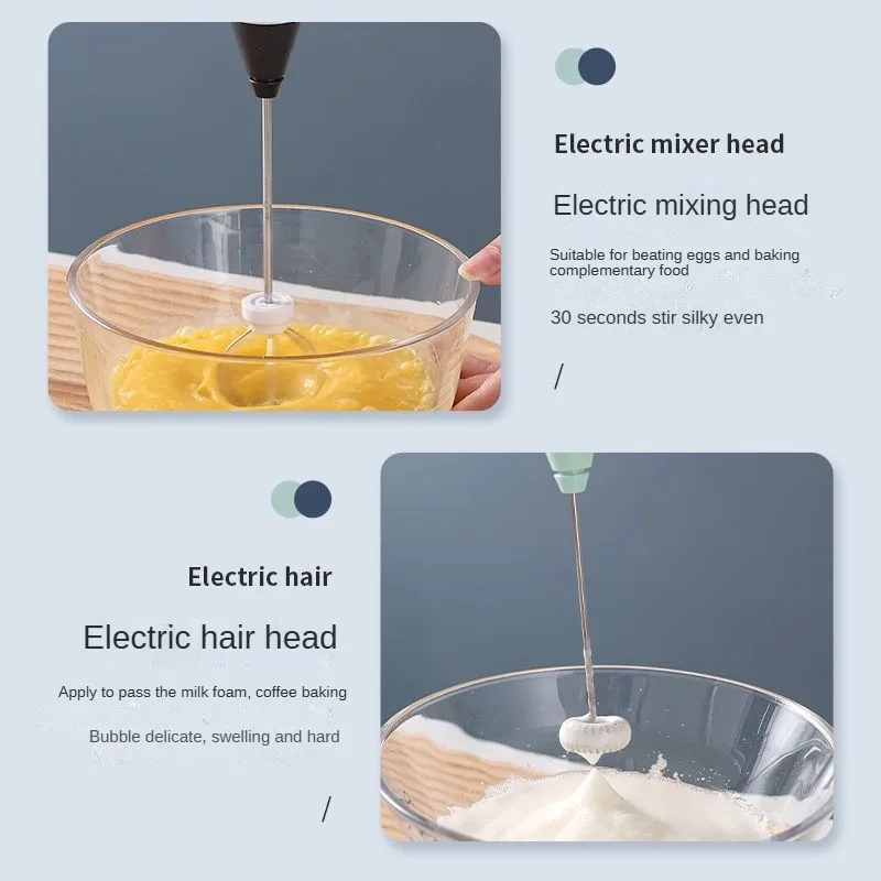 Electric milk frother, coffee maker, portable egg beater, rechargeable beverage jam maker, cake cream maker, kitchen blender