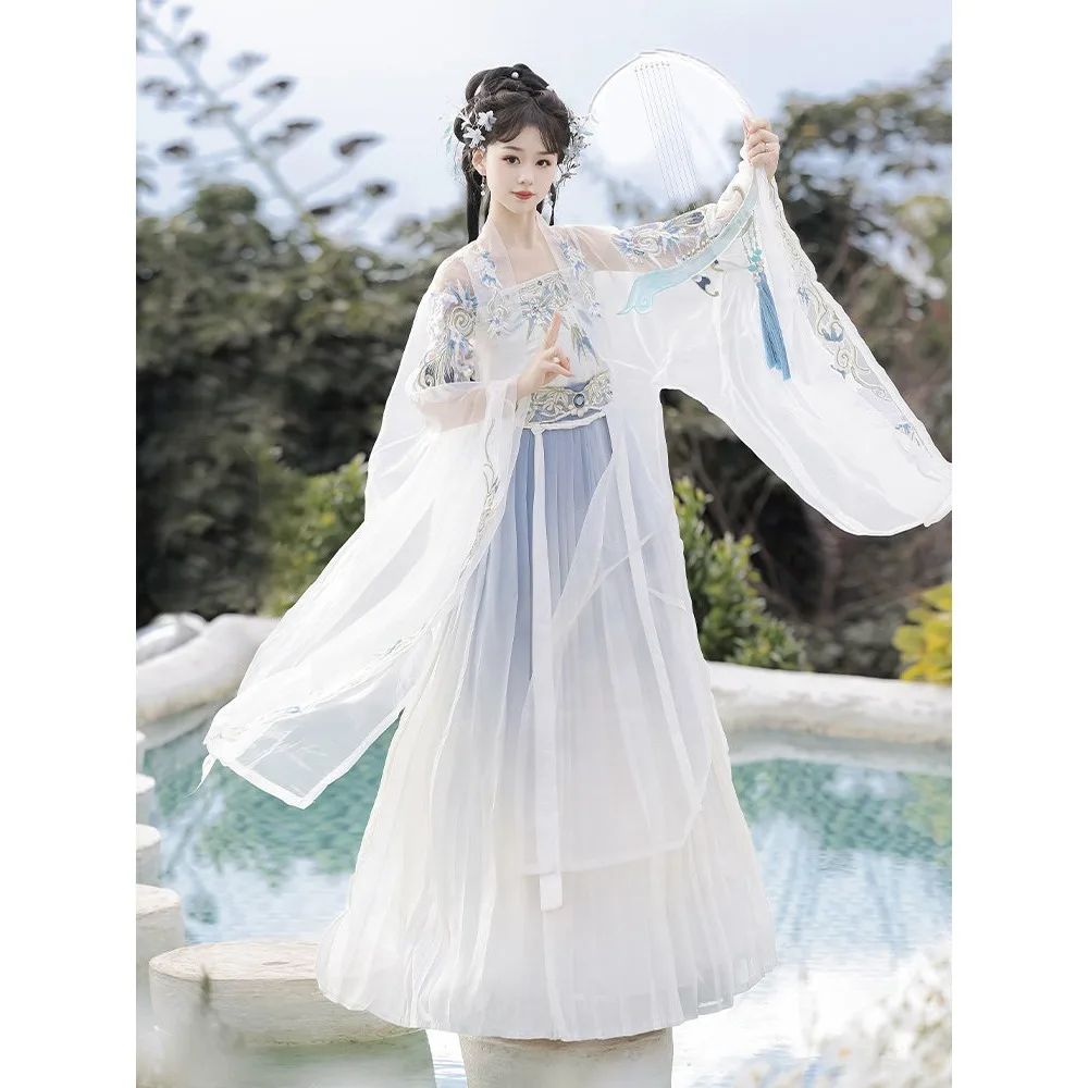 chest-length skirt, original Hanfu women, gorgeous national style heavy industry, new ancient clothing in spring and summer
