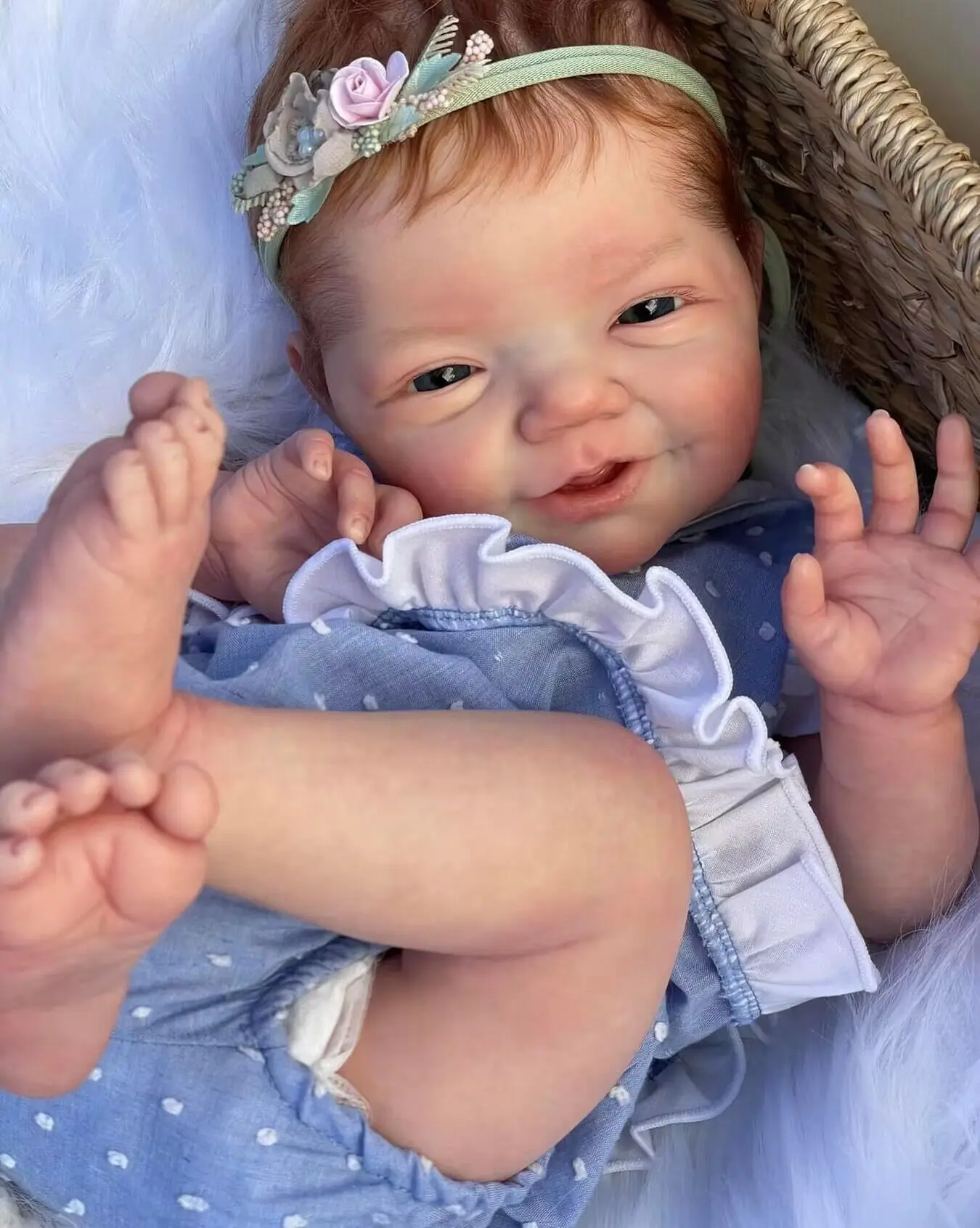 NPK 20inch Charlie Reborn Doll Kit Lifeike fresh color Soft DIY Doll Parts with Cloth Body and Eyes