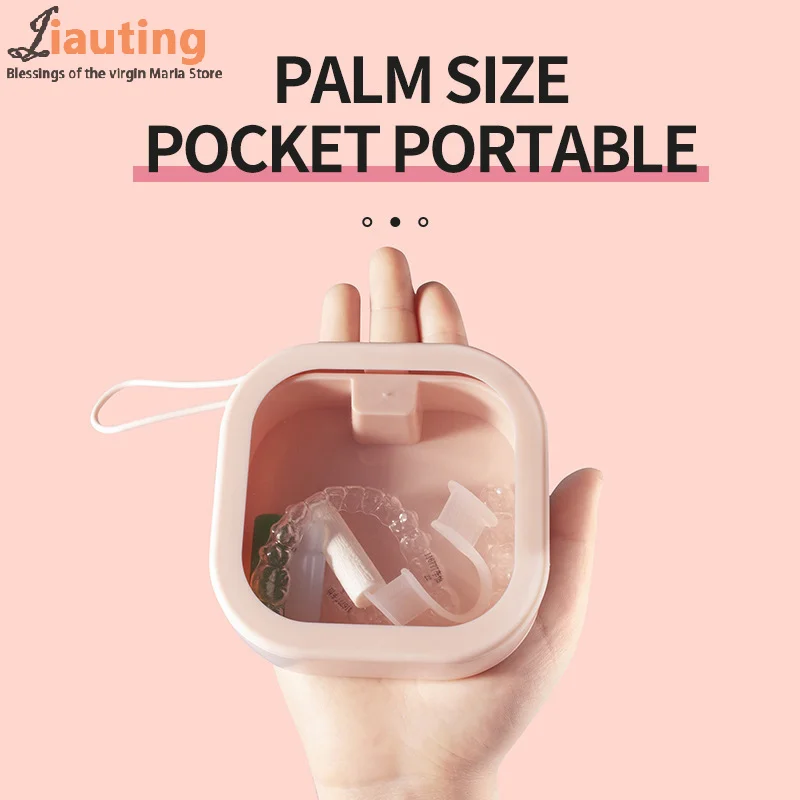 Mini Portable Storage Box Carry-on Clear Denture Storage Box Small Storage Boxes Cell Phone Cord Pill Paper Clips Case