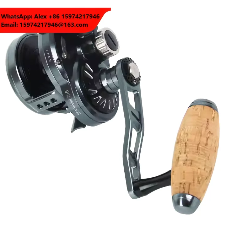 Metal Jigging Reel Max Drag 35Kg Deep Sea Boat Saltwater Conventional Reels Overhead Slow Pitch Jigging Fishing Reel Cork Grip
