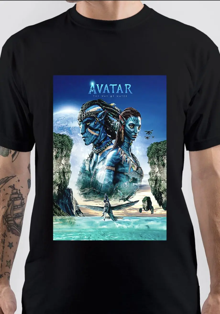 Avatar Sci-Fi Movie Graphic T-Shirt, Pandora Alien Character Print, Unisex Tee, Fantasy Adventure Film Fan Casual Streetwear Top