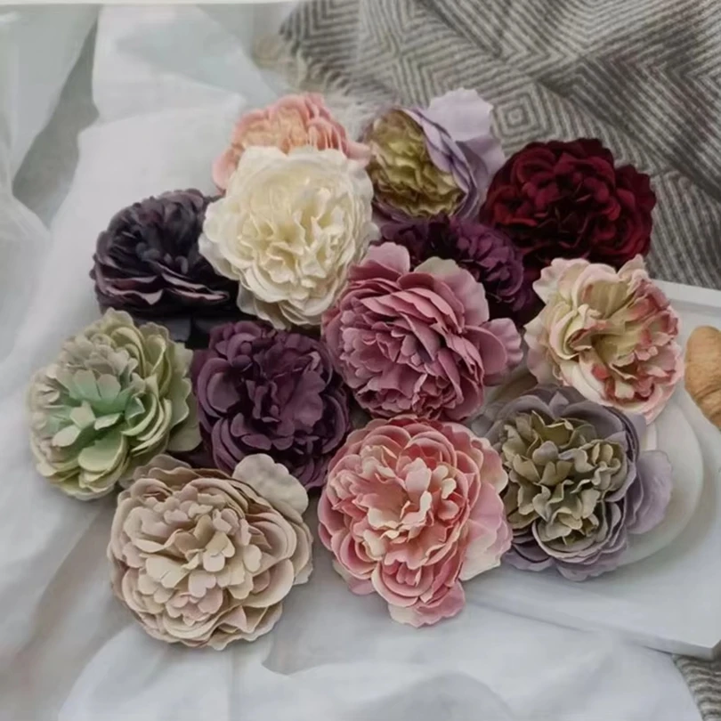

5/10Pcs Artificial Flower Silk Peony Home Room Table Festival Party Outdoor Garden Courtyard Wedding Bridal Bouquet Diy Gift Box