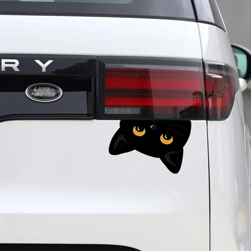 Funny Peeping Cat Car Stickers Cartoon Vinyl Decals Waterproof Removable for Car Window Bumper Motorcycle Helmet Decoration