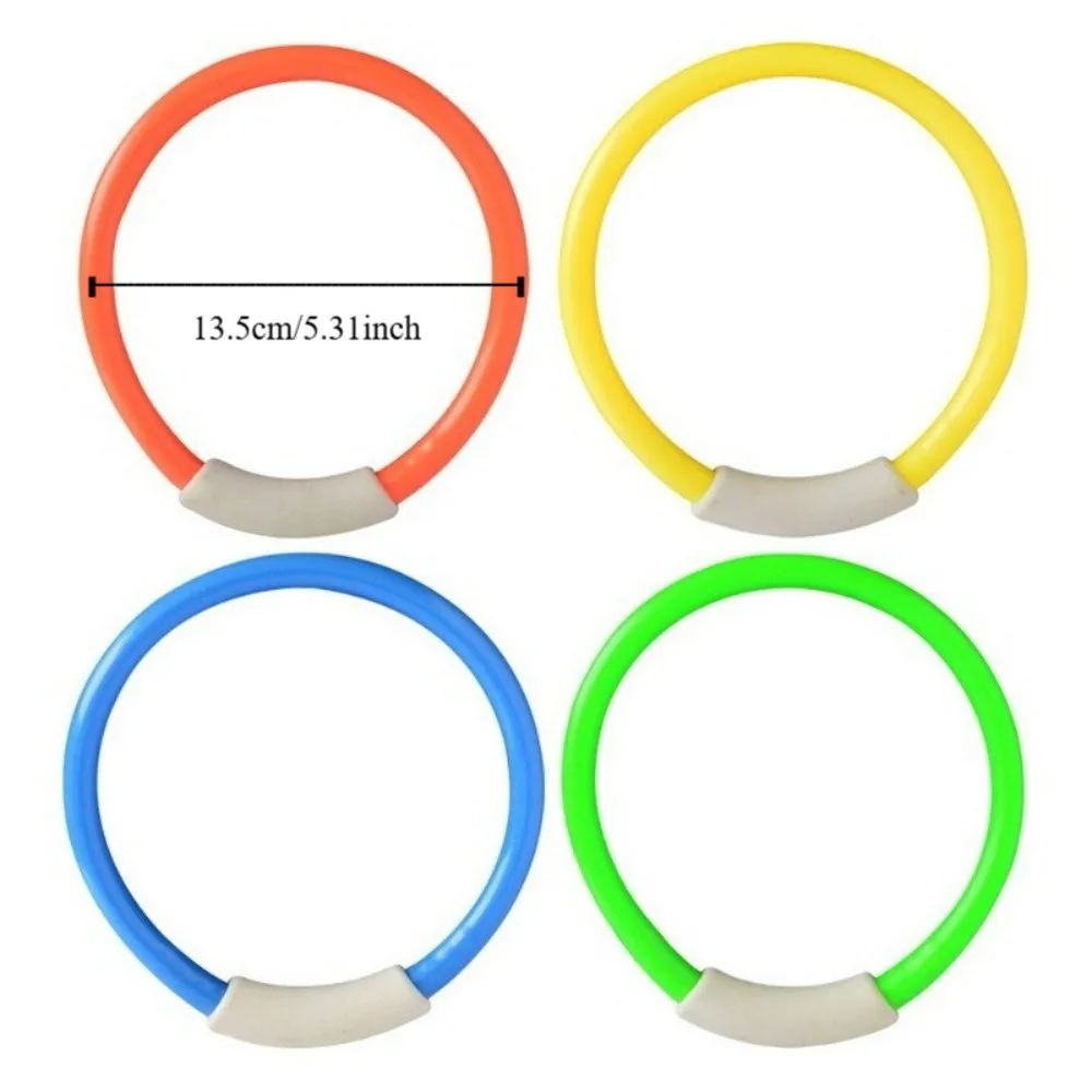 4 قطعة جديد تحت الماء التدريب الغوص حلقة مجموعة حلقات حمام السباحة الملونة بركة غرق البلاستيك حمام سباحة لعبة الغوص