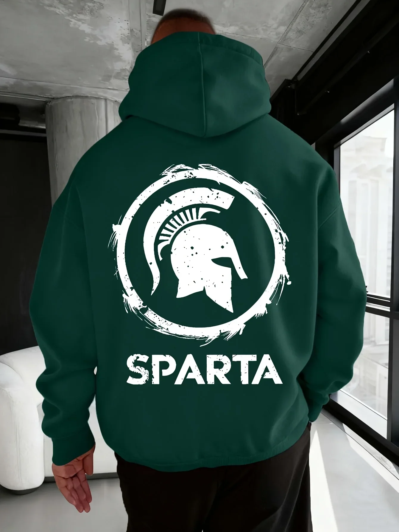 Sparta Hoodie Unisex Spartan Warrior Greek Gladiator Helmet Gym Fitness Workout Trendy Oversized Sport Sweatshirts
