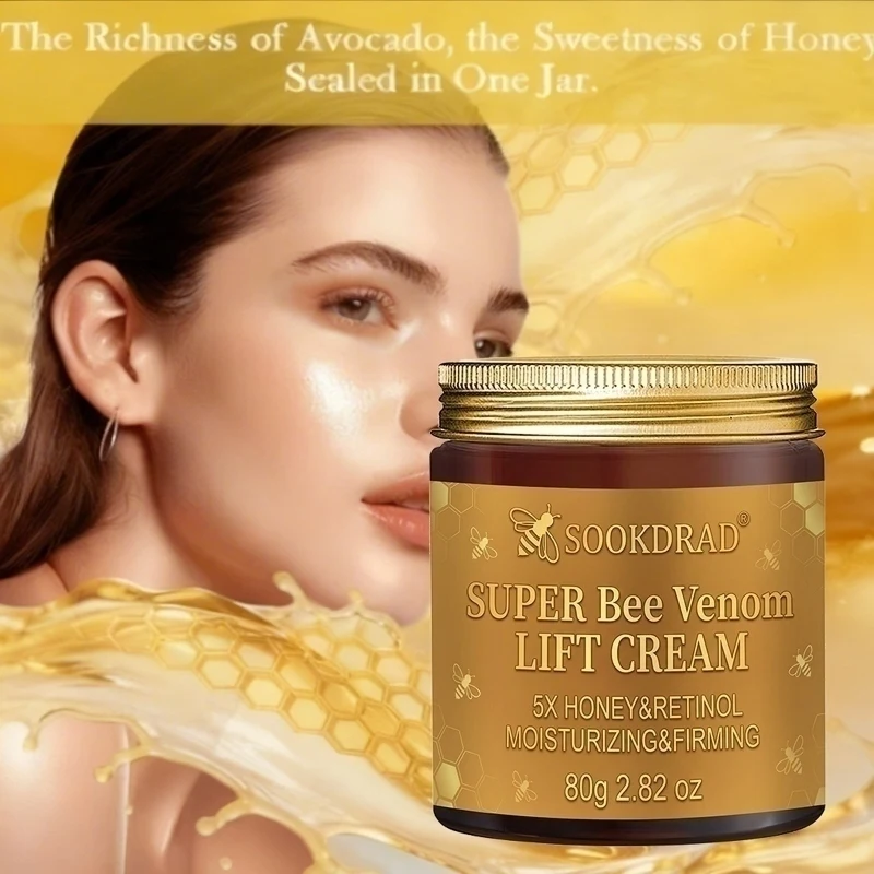 Super Bee Venom Lift Cream,5X Honey&Retinol,Moisturizing,Firming,Daily Care,Face&Neck,Unisex,80g/2.82oz