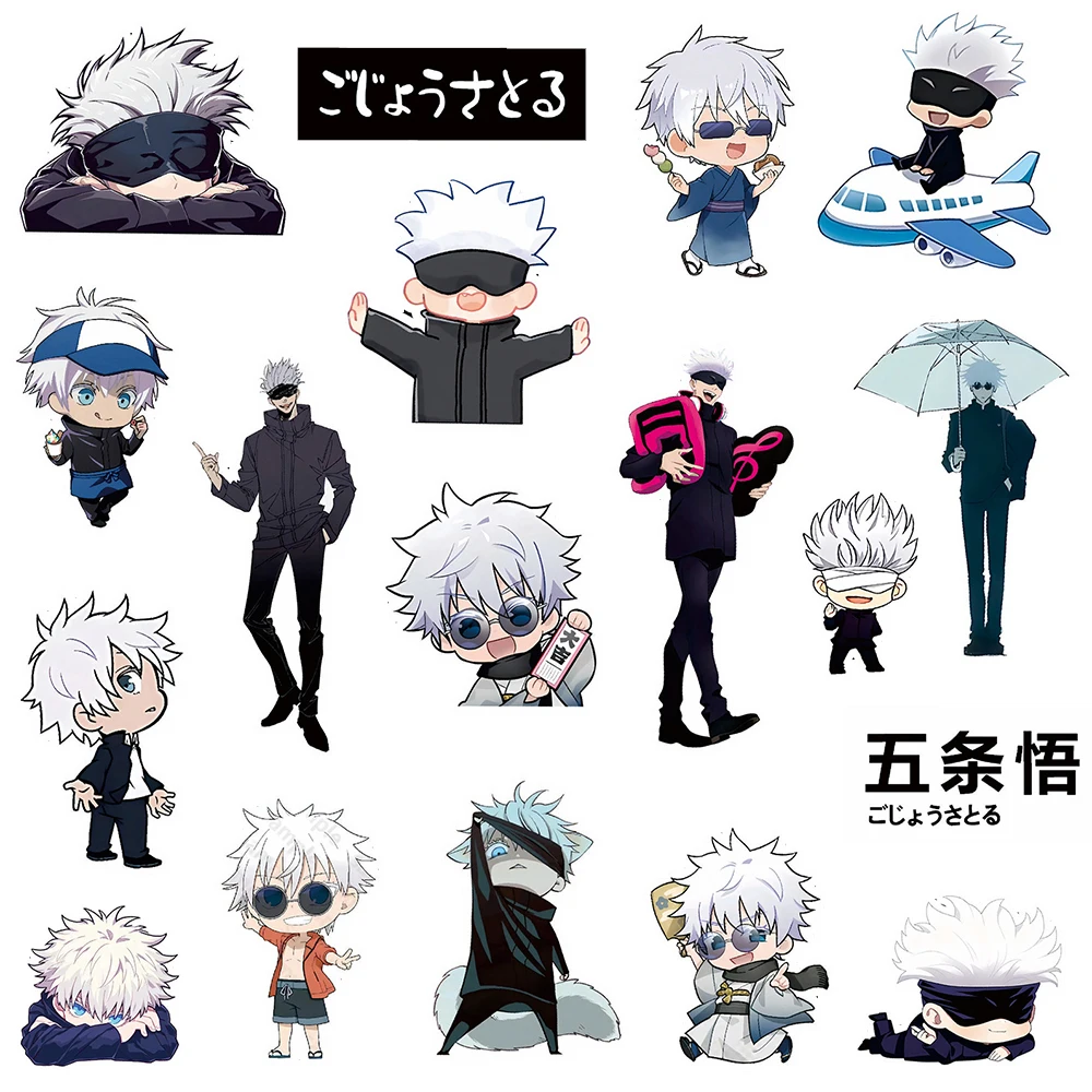 

10/30/75pcs Anime Jujutsu Kaisen Satoru Gojo Stickers Cool Caroon Character Decals Phone Laptop Luggage Japan Manga Sticker Pack