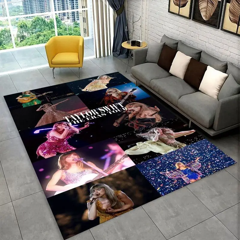 Fashion T-Taylor Singer Music Non-Slip Area Rug for Living Room,Bedroom,Playroom,Soft Carpet Floor Mat Home Decor Rug Kids Room
