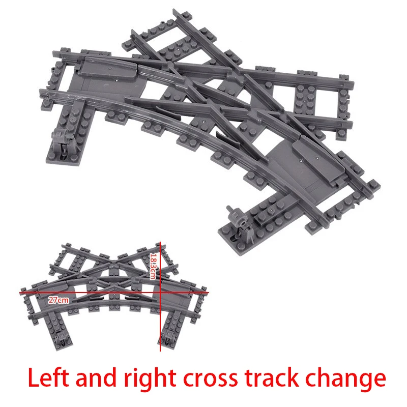 Stadt Züge DIY Bausteine Gerade Gebogene Schiene Ziegel Teile Brücke Tunnel Modell Weiche Flexible Kreuz Gleise Eisenbahn MOC Spielzeug