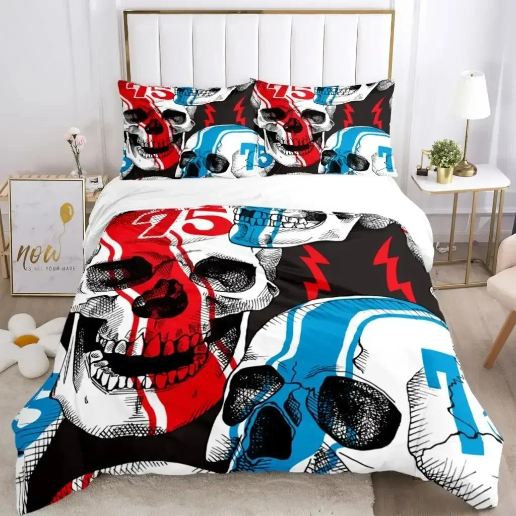 

Skull Art HD Print Comfortable Duvet Quilt Cover Pillowcase Bedding Set Children Bedroom Decoration Home Textile