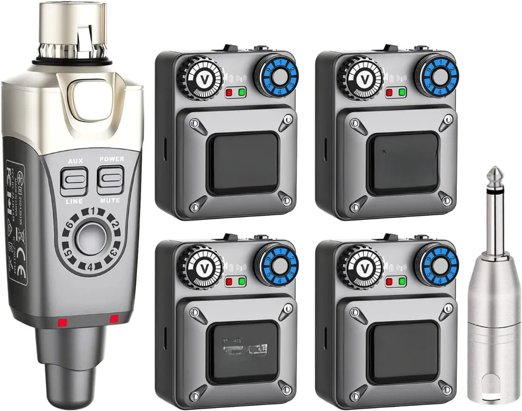 

U4R4 Wireless in-Ear Monitor System Set with Transmitter and Four Receivers