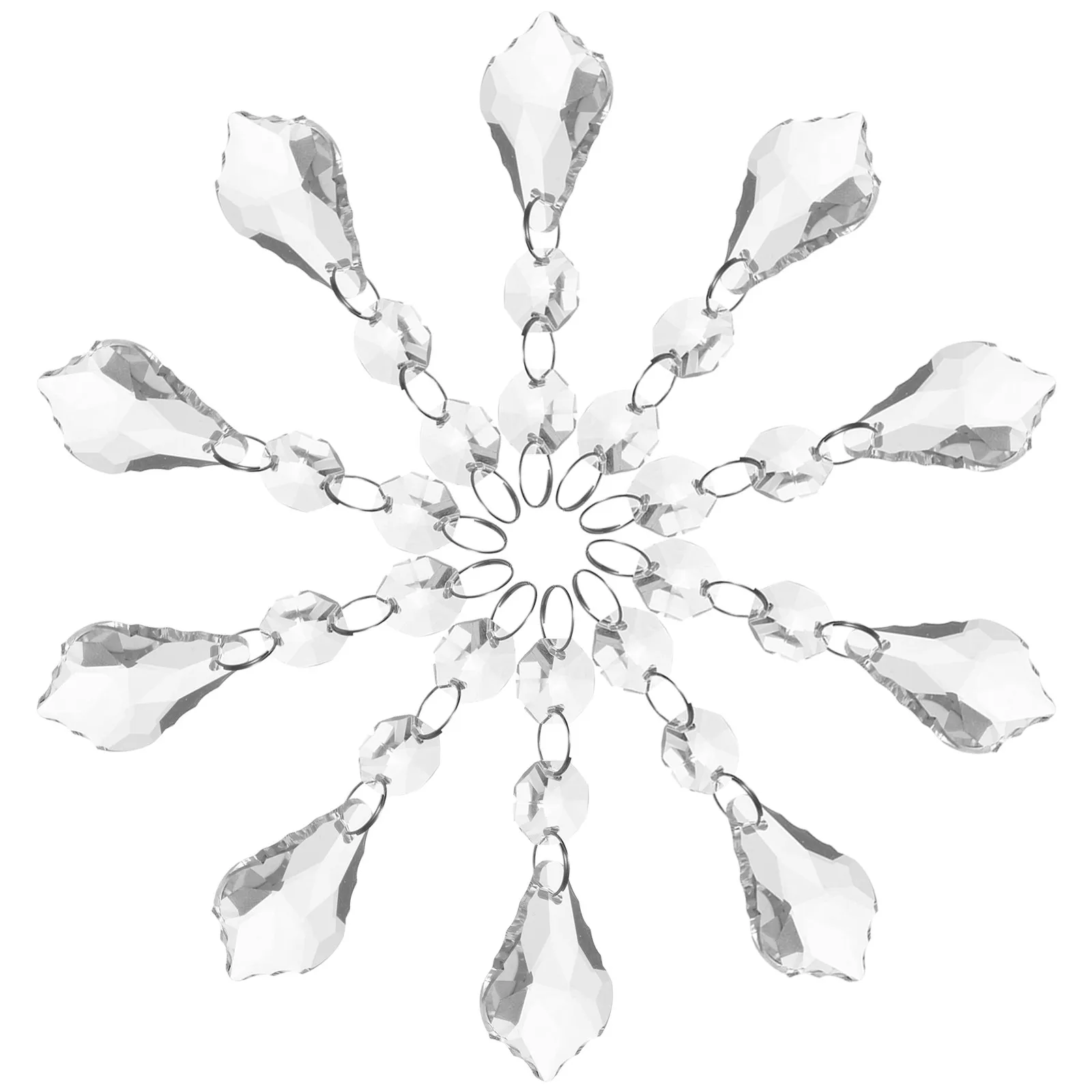 Crystal Pendant Ornaments 10Pcs Hanging Chandelier Prisms for Wall Garden Christmas Tree Decor