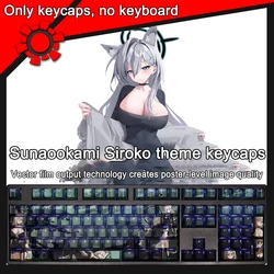 108 Keys/set Blue Archive Keycaps PBT Dye Subbed Tendou Arisu Keycaps Cherry Anime Cartoon Gaming Key Cap For ANSI 61 87 104 108