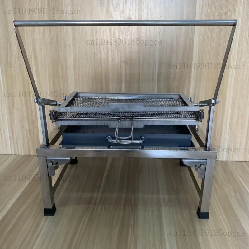 Cross-border new stainless steel flip barbecue grill outdoor camping portable folding barbecue grilled fish rotatable household