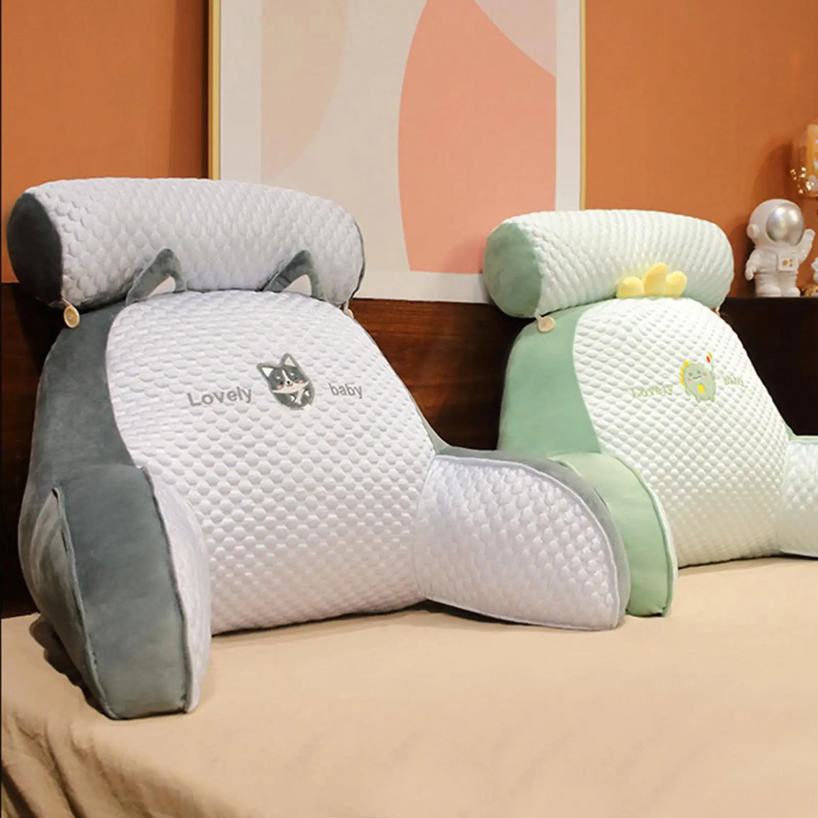 Back Rest Pillow Reading Pillow for Bed Back Cushion Rest Pillows with Detachable Neck Support & Arms for Sitting In Bed Reading