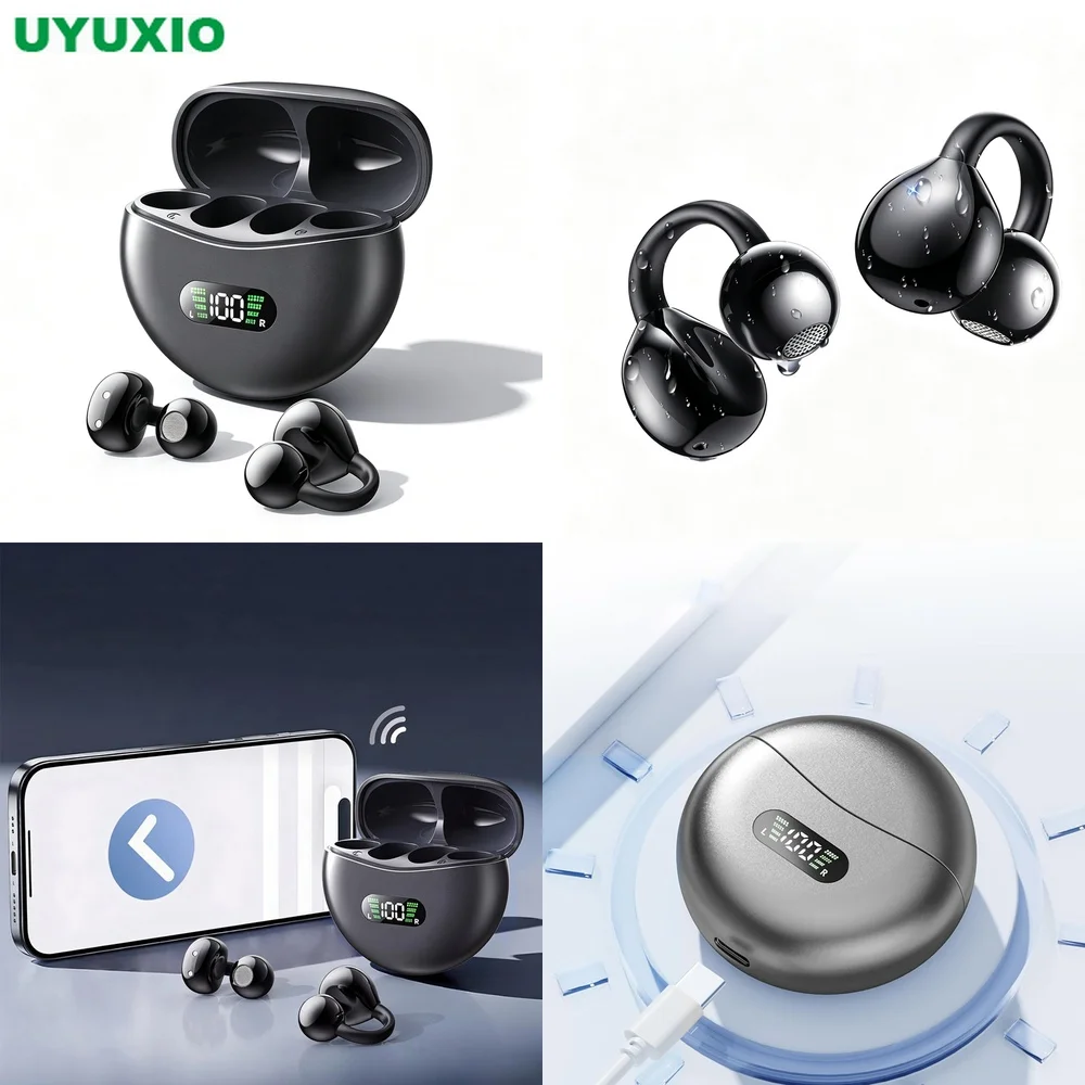 IPX7 Sweatproof Wireless Sport Earphones One Step Pairing and 10m Signal with Type C Fast Charging Case for Calls Music Exercise