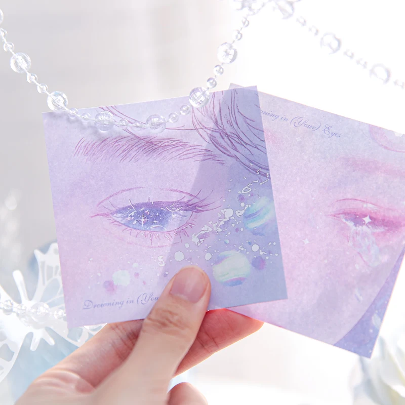 60 листов Indulge in Eye Series Kawaii Ins, отрывная памятка для сообщений, креативный коллаж, сделай сам, скрапбук, эстетика ручной работы, крафт-бумага