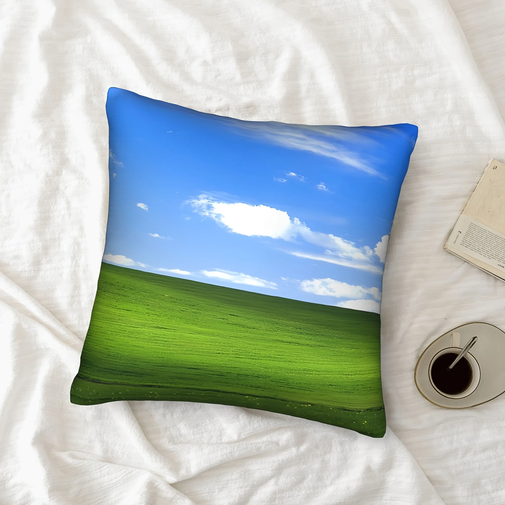 1PC Windows XP Style Square Throw Pillow Cover for Sofa & All Rooms, Soft Decorative Pillowcase Without Pillow Insert