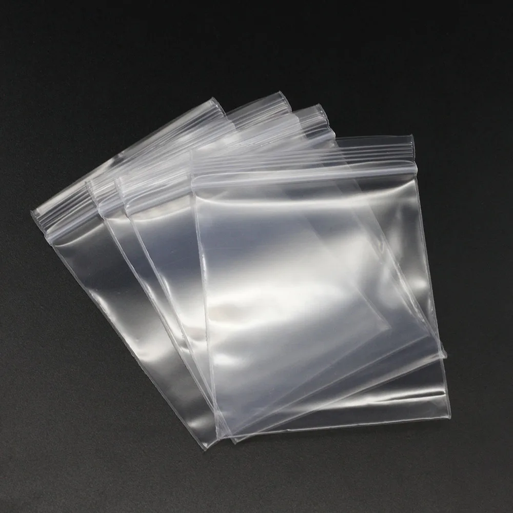 

30-100Pcs/pack 4*6/5*7/6*8/7*10cm Thick Plastic Poly Clear Bags Jewelry Packaging Lock Zipped Reclosable For DIY Jewelry Storage